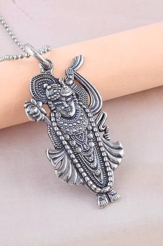 Brass antique finish shrinath ji krishna pendant