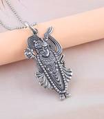 dzine trendz brass antique silver shrinath ji pendant