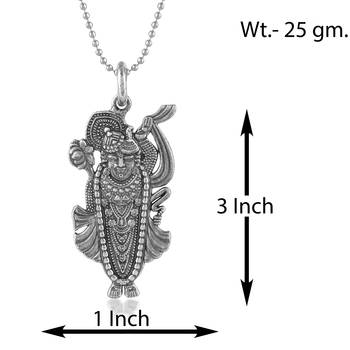dzine trendz brass antique silver shrinath ji pendant 4