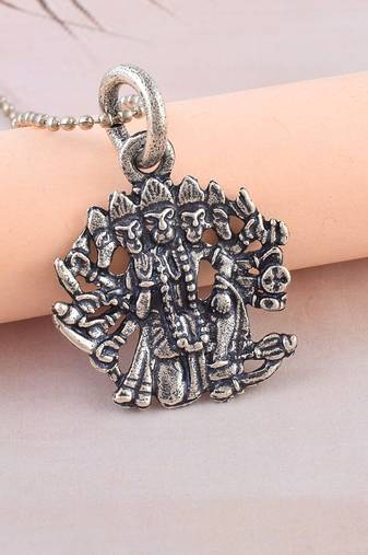 Brass antique silver panchmukhi hanuman bajrang bali pendant