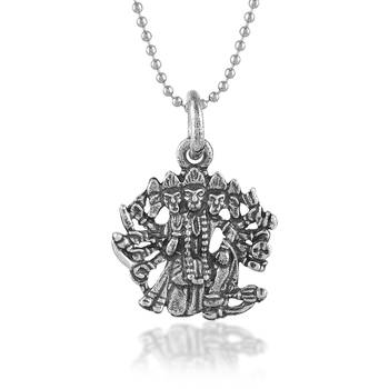 Brass antique silver panchmukhi hanuman bajrang bali pendant 2
