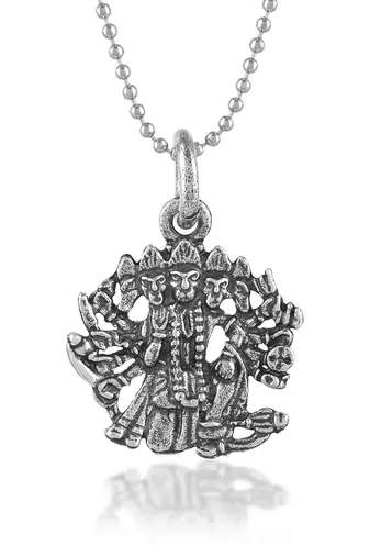 Brass antique silver panchmukhi hanuman bajrang bali pendant