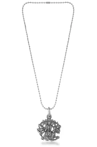 Brass antique silver panchmukhi hanuman bajrang bali pendant