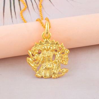 Brass micron gold plated panchmukhi hanuman bajrang bali pendant 1
