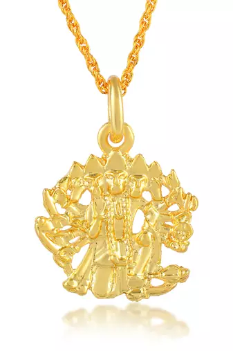 Brass micron gold plated panchmukhi hanuman bajrang bali pendant