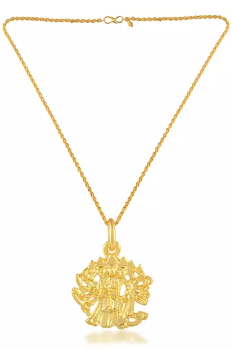 Brass micron gold plated panchmukhi hanuman bajrang bali pendant