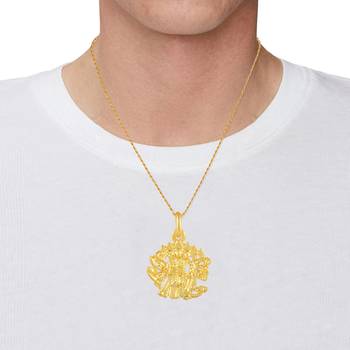 Brass micron gold plated panchmukhi hanuman bajrang bali pendant 4