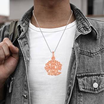 Brass pure copper panchmukhi hanuman bajrang bali pendant 4