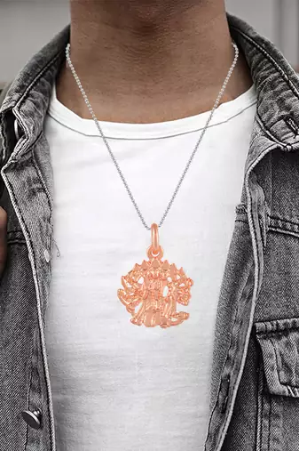 Brass pure copper panchmukhi hanuman bajrang bali pendant