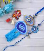 Rakhi for bhaiya bhabhi- evil eye rakhi set (pack of 2)