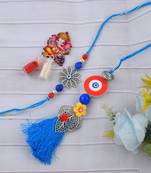 Rakhi for bhaiya bhabhi- evil eye rakhi set (pack of 2)