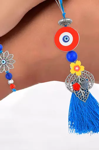 Rakhi for bhaiya bhabhi- evil eye rakhi set (pack of 2)
