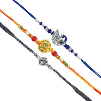 Rakhi for bhaiya bhabhi-traditional 5 rakhi combo for rakshabandhan 4