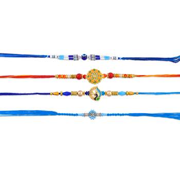 Rakhi for bhaiya bhabhi-traditional 4 rakhi combo for rakshabandhan 3