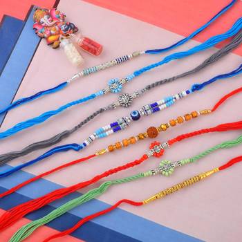 Traditional handmade 8 rakhi combo for family for rakshabandhan 1