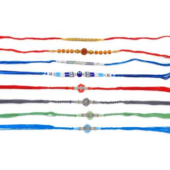 Traditional handmade 8 rakhi combo for family for rakshabandhan 3