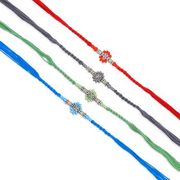 Traditional handmade 8 rakhi combo for family for rakshabandhan 4