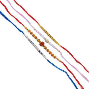 Pure silver and fabric jumbo combo pack of 12 rakhi for whole family for rakshabandhan (pack of 12) 5