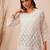 Hand embroidered white cotton lucknowi chikankari short kurti