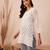 Hand embroidered white cotton lucknowi chikankari short kurti