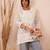 Hand embroidered white cotton lucknowi chikankari short kurti