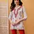 Hand embroidered white cotton lucknowi chikankari short kurti