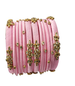 Light pink silk thread bangle for festival, wedding and parties