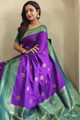 wine Soft art silk saree with coin weaving design