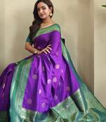 wine Soft art silk saree with coin weaving design