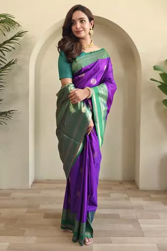 wine Soft art silk saree with coin weaving design