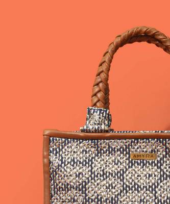 Blue silk embroidered handbag 3