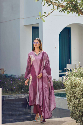 Pink printed Art Silk Kurta Set 1