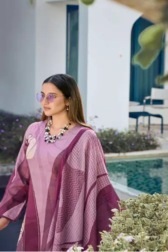 Pink printed Art Silk Kurta Set