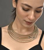 Brass textured gold-plated necklace
