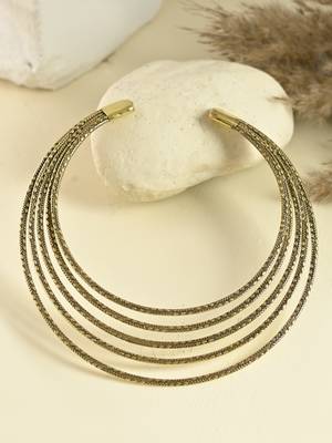 Brass textured gold-plated necklace 2