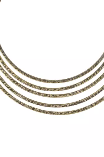 Brass textured gold-plated necklace
