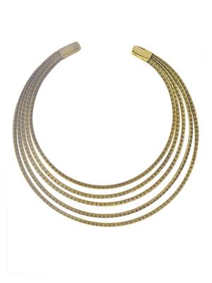 Brass textured gold-plated necklace 4