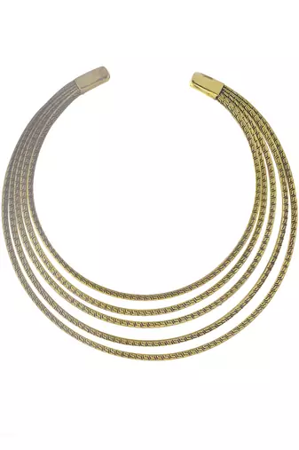 Brass textured gold-plated necklace