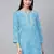 Hand embroidered sky blue cotton lucknowi chikankari short kurti