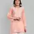 Hand embroidered peach cotton lucknowi chikankari kurti