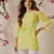 Hand embroidered yellow cotton lucknowi chikankari short kurti