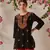 Hand embroidered black cotton lucknowi chikankari short kurti