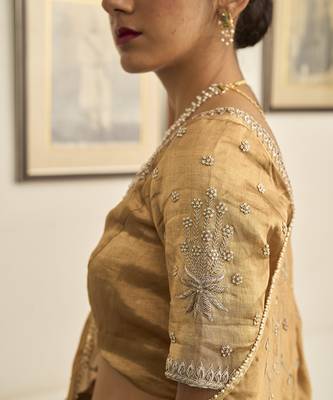 GOLD embroidered TISSUE Lehenga 3