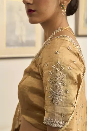 GOLD embroidered TISSUE Lehenga