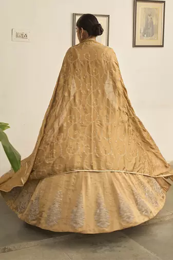 GOLD embroidered TISSUE Lehenga