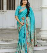 Soft dola silk blend with simple patola  printed saree with blouse