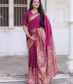 Soft dola silk blend with simple patola printed saree with blouse