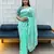 sea green Fancy Two Tone Saree And Bandhej Blouse