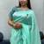 sea green Fancy Two Tone Saree And Bandhej Blouse