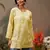 Hand embroidered yellow cotton lucknowi chikankari short kurti
